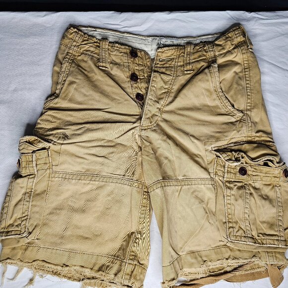 Vintage Abercrombie And Fitch Distressed Cargo Shorts size 28 Cargo